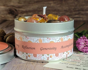 Mabon Candle: Autumn Equinox Altar Candle with Apples & Oak