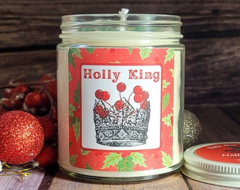 The Holly King Candle | Winter Solstice Candle | Altar Candle | Pagan Deity Candle