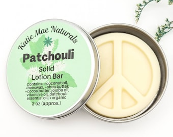 Patchouli Solid Lotion Bar | Plastic Free Lotion | Zero Waste Lotion Bar