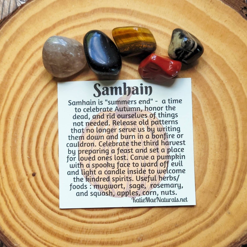 Samhain Crystal Set Gemstones for Halloween Samhain Celebration Etsy