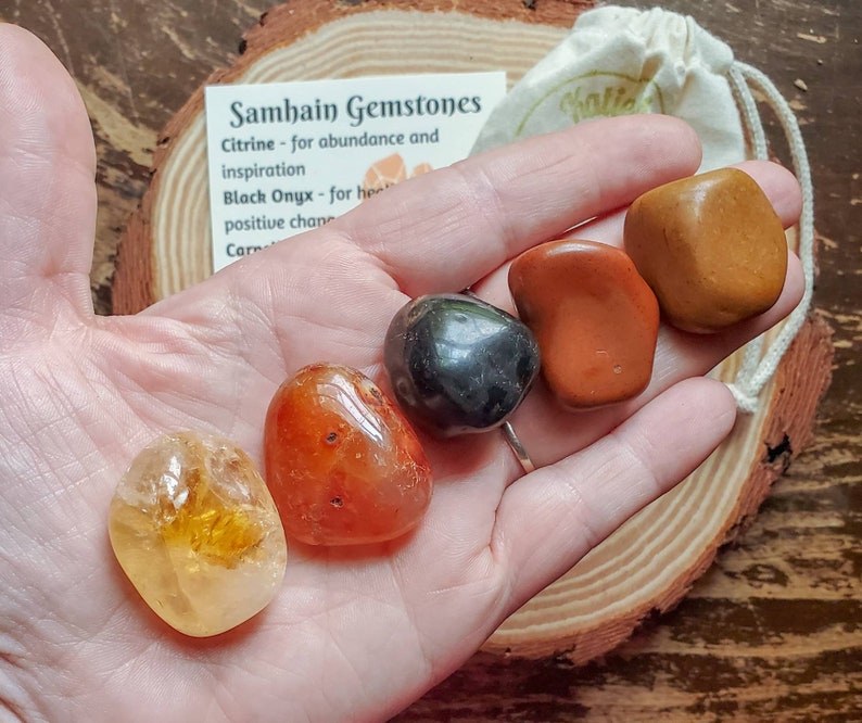 Samhain Crystal Set Gemstones for Halloween Samhain Etsy