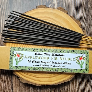 Applewood Fir Needle Hand Dipped Incense | Incense Sticks | Pack of 20