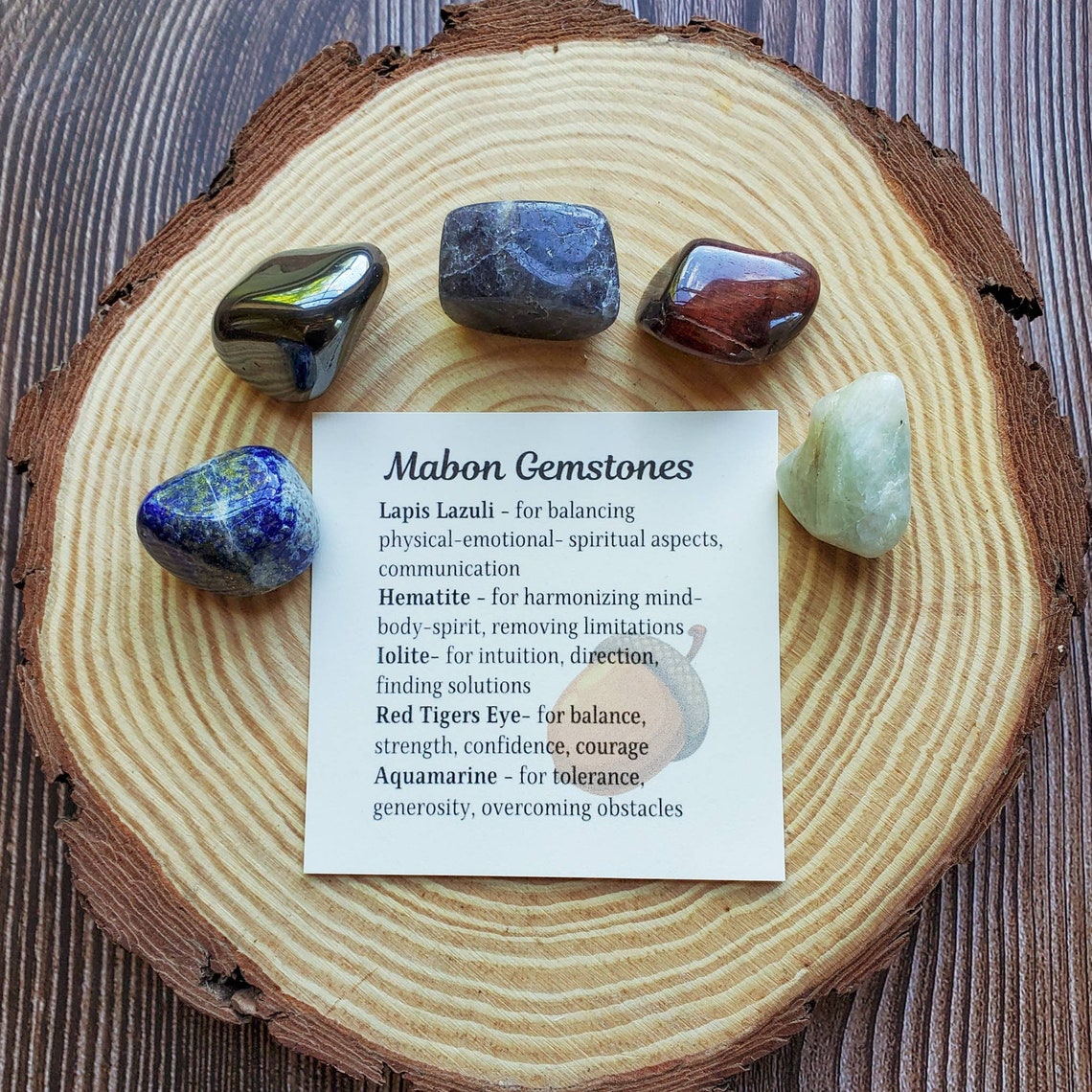 Mabon Crystal Set Gemstones for Autumn Equinox Wheel of Etsy