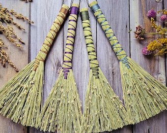 Handmade Mini Altar Broom: Hawktail Whisk, Cottagecore Decor