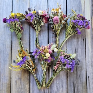 Mini Dried Flower Bouquet, Farm Grown Flowers, Rustic Cottagecore Home Decor