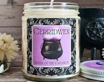 Cerridwen Goddess Candle: Soy Wax Pagan Altar Candle