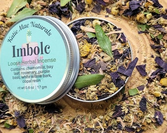 Imbolc Herbal Incense Blend: Smoke Cleansing, Renewal (0.6 oz)