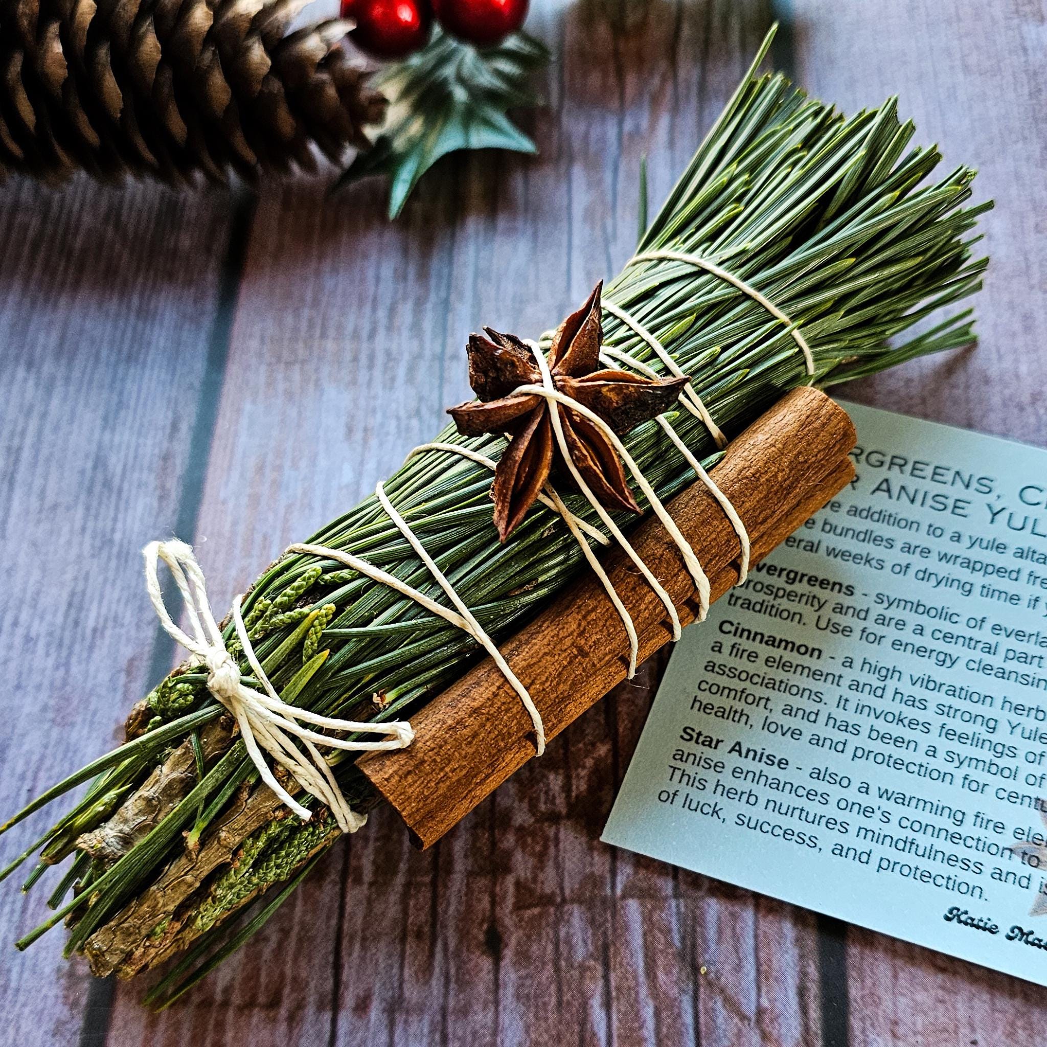 Fresh Juniper and Pine Bundle with Cinnamon and Star Anise | Altar Decor