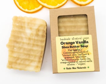 Orange Vanilla Vegan Shave Soap | Shea Butter Soap For Shaving | Eco Friendly Zero Waste Soap