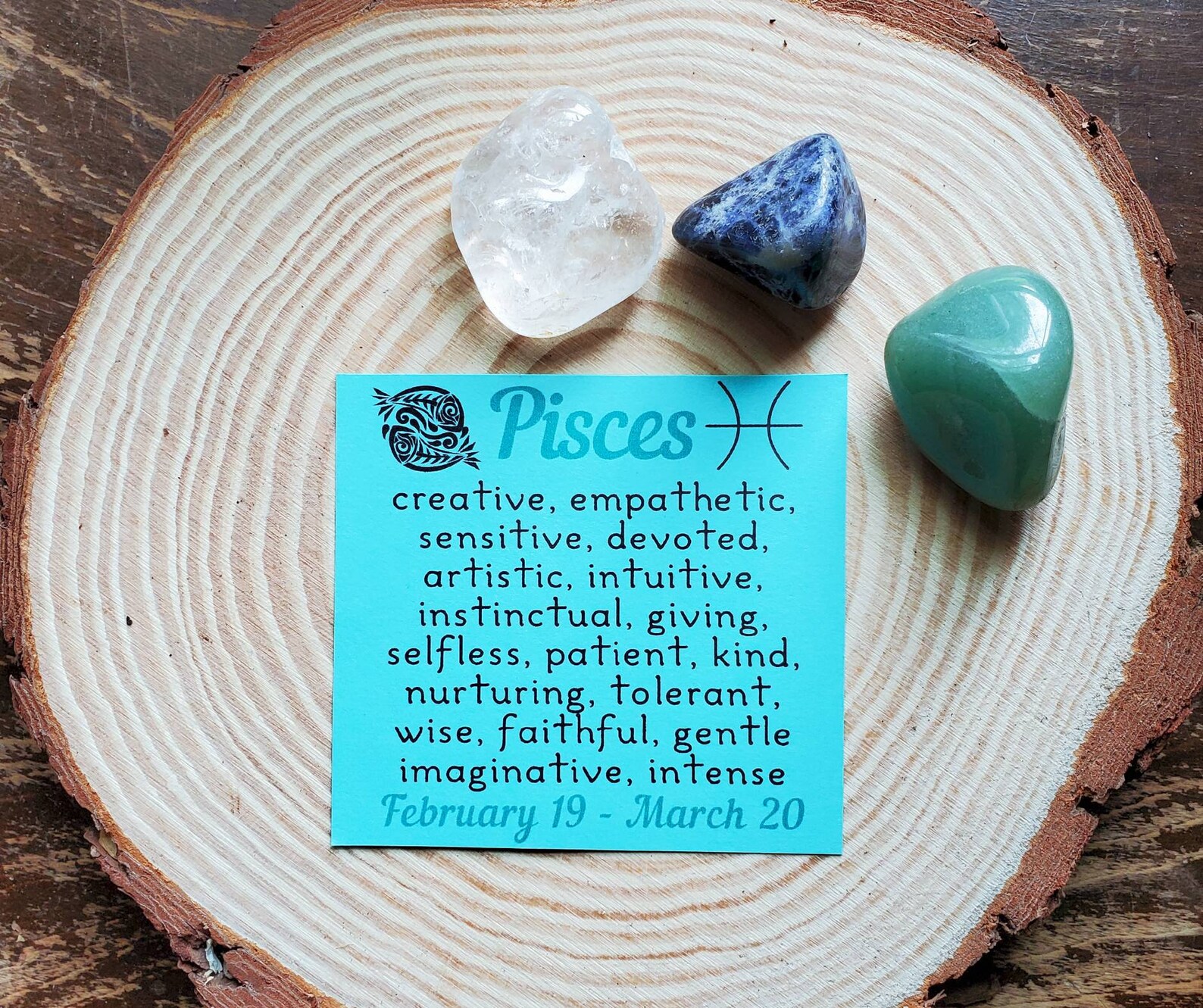 Pisces Gemstone Set Pisces Crystal Set Zodiac Gift for Etsy