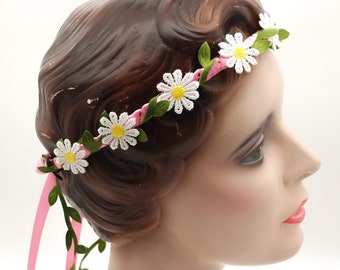 Daisy Flower Crown Pink | Boho Headband | Hippie Headband