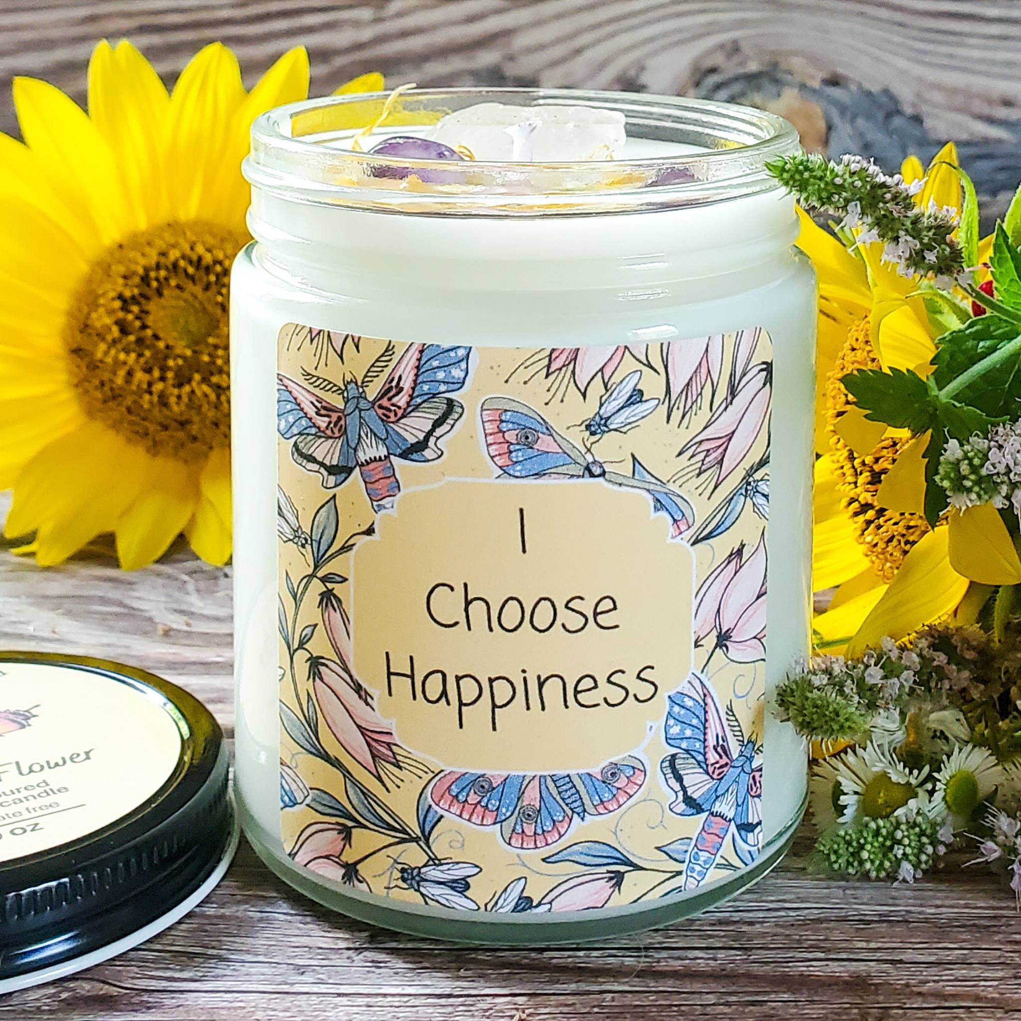 Happiness Intention Candle Affirmation Candle Candles with Etsy