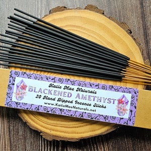 Blackened Amethyst Hand Dipped Incense | Incense Sticks | Pack of 20
