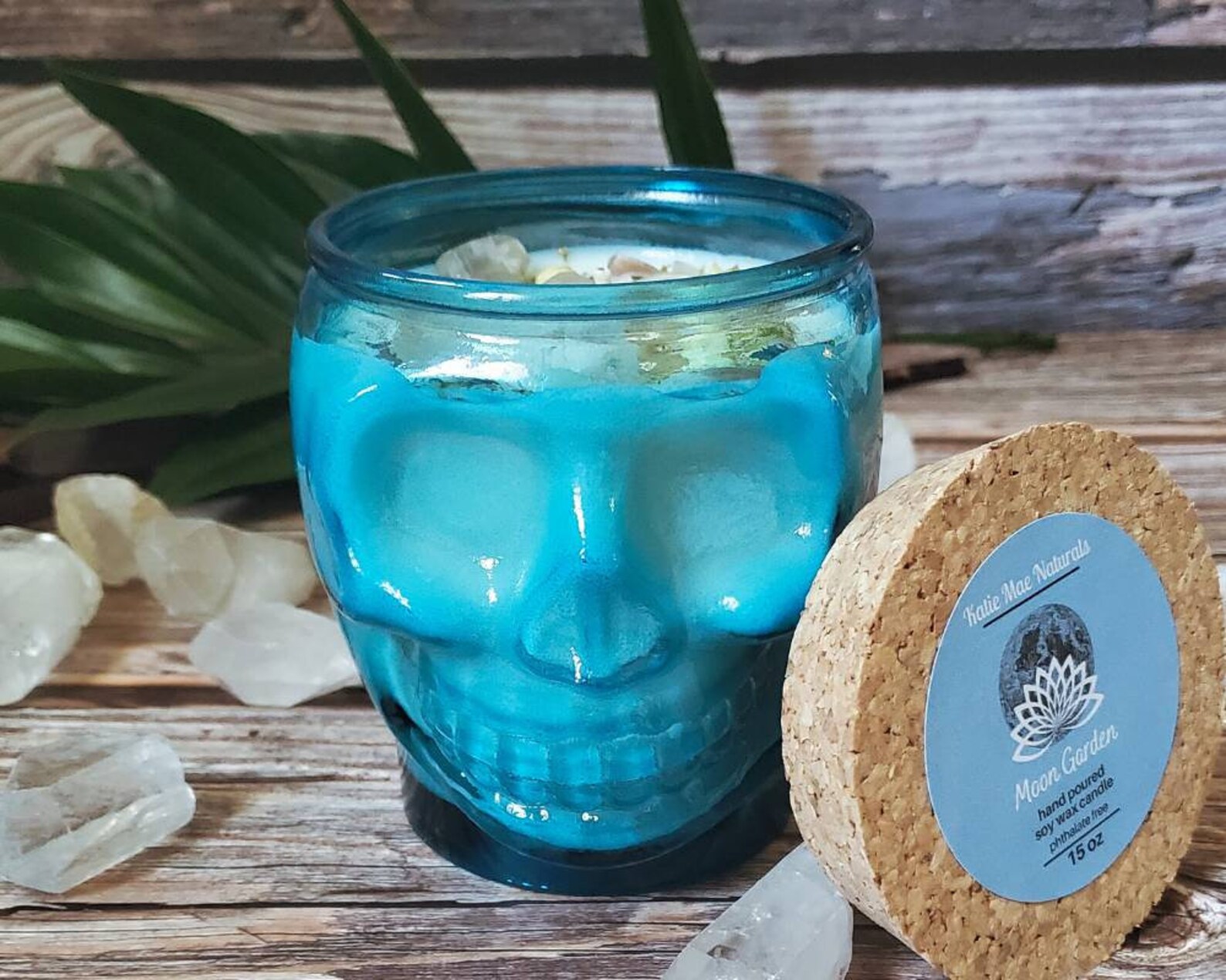 Full Moon Candle Full Moon Ritual Crystal and Herb Candles Etsy