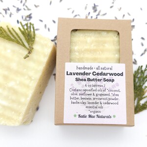 Lavender Cedarwood Shave Soap Shea Butter Soap For Shaving Eco Friendly Zero Waste Soap image 10