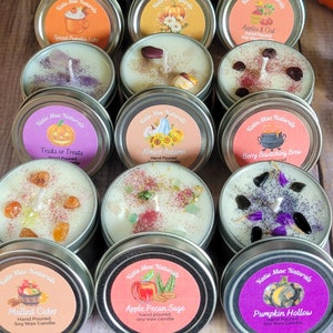 Mini Candle Scent Sample | Fall Scent Sample Candle | Crystal and Herb Candles | Witchy Candles | Travel Candle