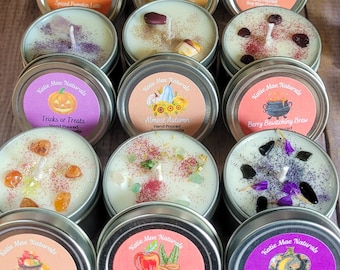 Fall Scent Sample Candle: Crystal & Herb Soy Wax Travel Candle