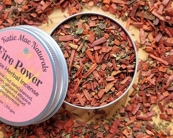 Fire Power Herbal Incense Blend: Dragon's Blood, Sandalwood, Peppermint