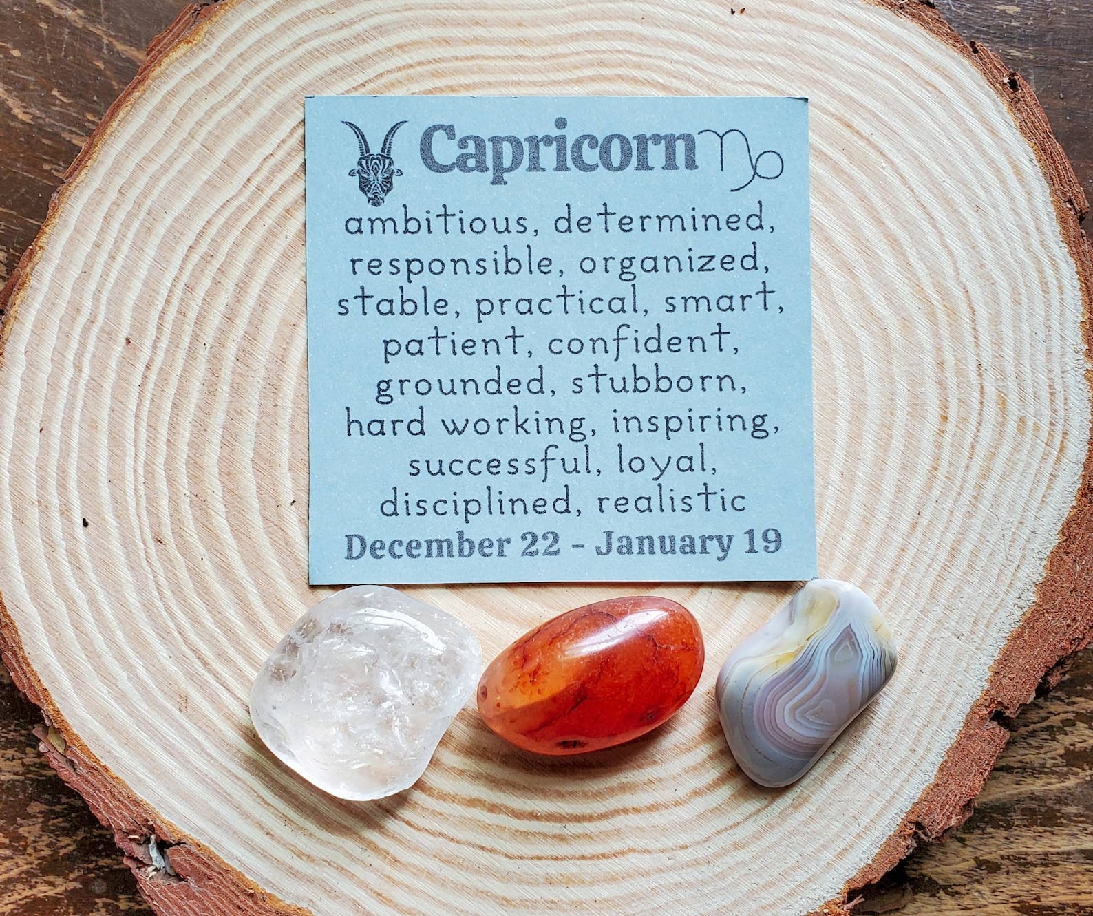 Capricorn Gemstone Set Capricorn Crystal Set Zodiac Gift Etsy