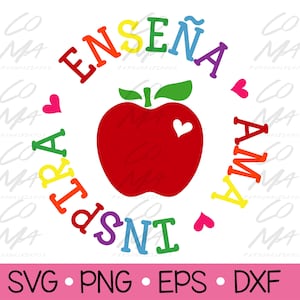 Puede incluir: Una manzana roja con un tallo y hojas verdes, rodeada de un círculo de letras de colores que deletrean "ENSEÑADA INSPT AMA".