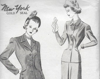 Vintage Ladies' Suit Pattern, New York Pattern 445---1940s