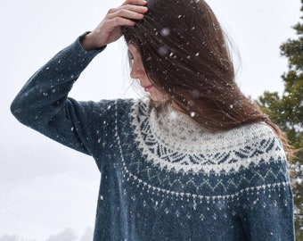 Verhalen over ijsbreipatroon voor dames, Fair Isle-breipatroon, trui-breipatroon, kleurrijk breipatroon voor beginners