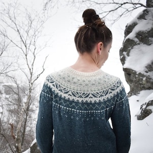 Stories of Ice Knitting Pattern for Women, Fair Isle Knitting Pattern, Sweater Knitting Pattern, Colorwork Knitting Pattern for Beginners image 4