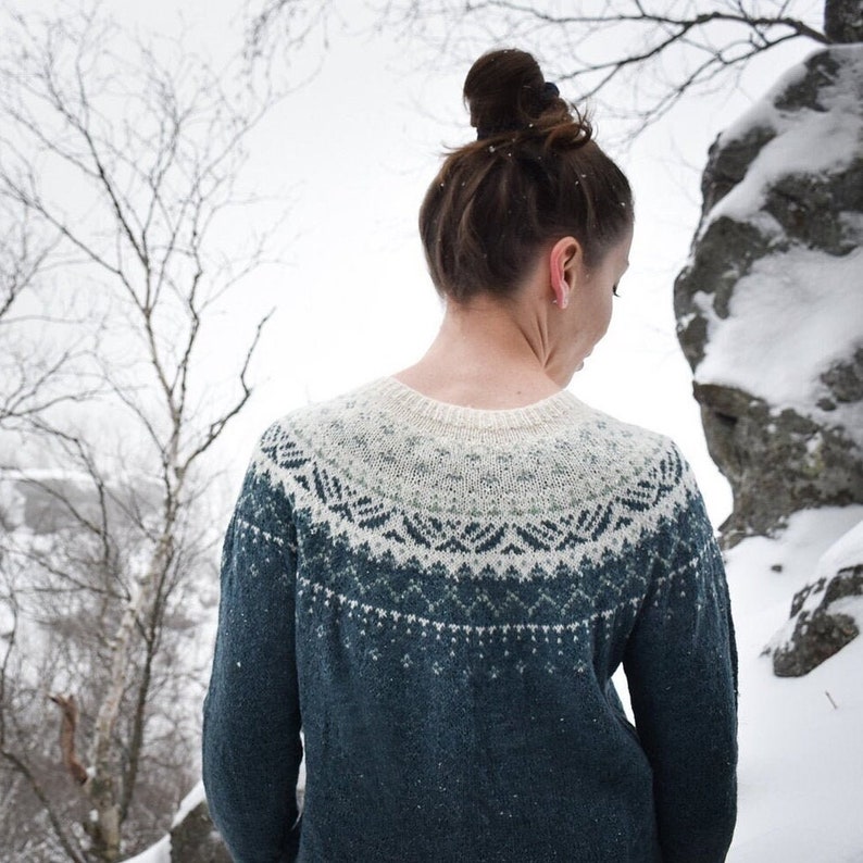 Stories of Ice Knitting Pattern for Women, Fair Isle Knitting Pattern, Sweater Knitting Pattern, Colorwork Knitting Pattern for Beginners image 4