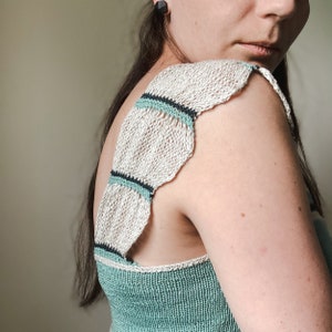 Seafoam Top Knitting Pattern PDF - Top-Down Seamless Tunic Knitting Pattern for Women | Dress Knitting Pattern for Women