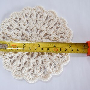 Althea Crochet Coaster Pattern Beige Coaster Crochet Placemat Beginner Crochet Pattern White Lace PDF Small Doily Kitchen Rustic image 3