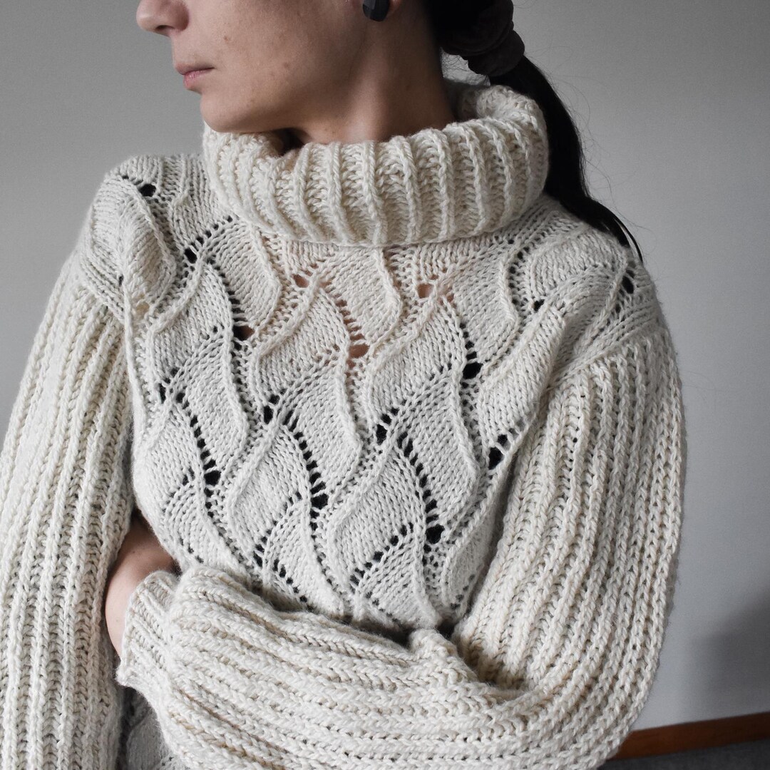 Deep Sea Sweater PDF - Turtleneck/cowl Pullover Knitting Pattern for ...