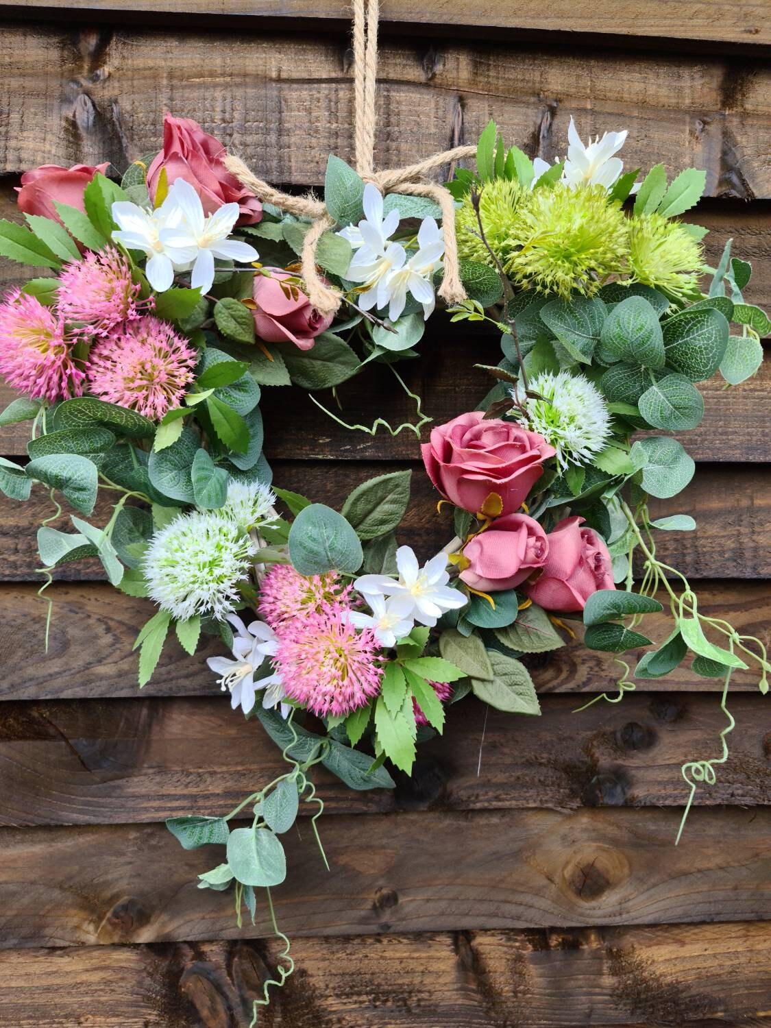 Heart wreath flower heartfloral wreath floral heart Etsy