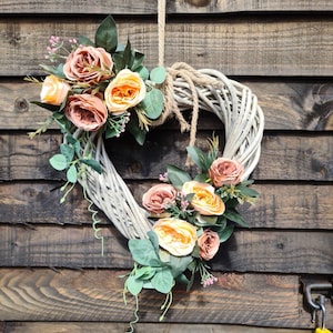 Front door wreath, new home wreath, new home gift, summer home decor,  floral wreath