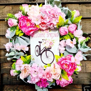 Front door wreath, new home wreath, new home gift, summer home decor,  floral wreath