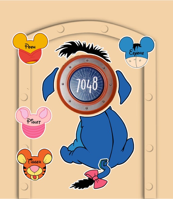 Disney Cruise Door Magnets Eeyore With Removable Tail And Customized Balloon And Character Options