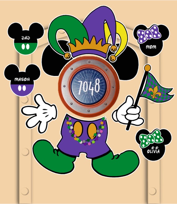Disney Cruise Mickey Mouse Mardi Gras Magnets With Custom Etsy