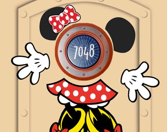 Disney Cruise Door Magnets (not paper) Minnie Mouse pieces with personal little Mickeys and Minnies
