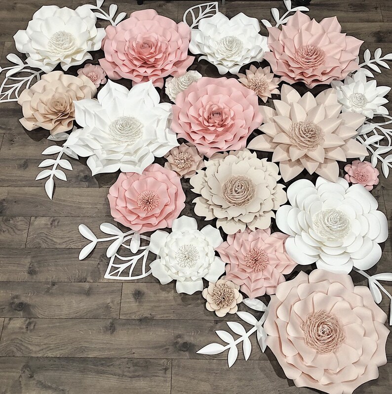 Giant/Large Pink Paper Flowers back drop for Nurseries Kate Etsy