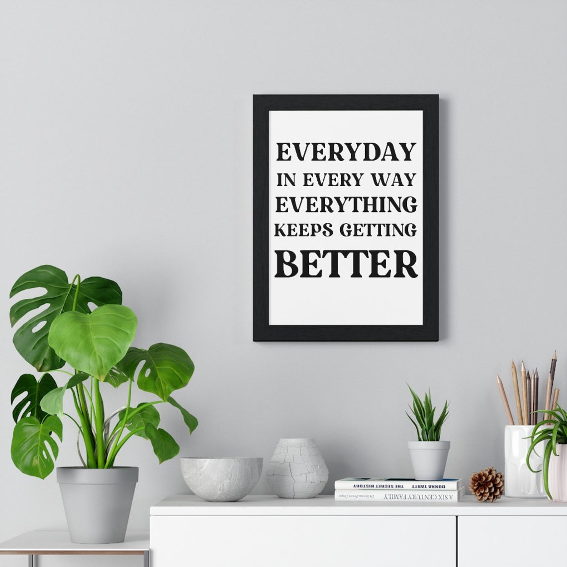 Alles wird besser gerahmt Poster positive Sprüche Etsy