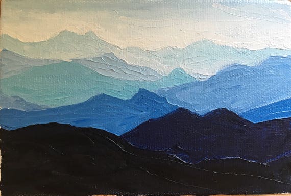 Original Oil Painting Abstract Mountains 15 | Etsy