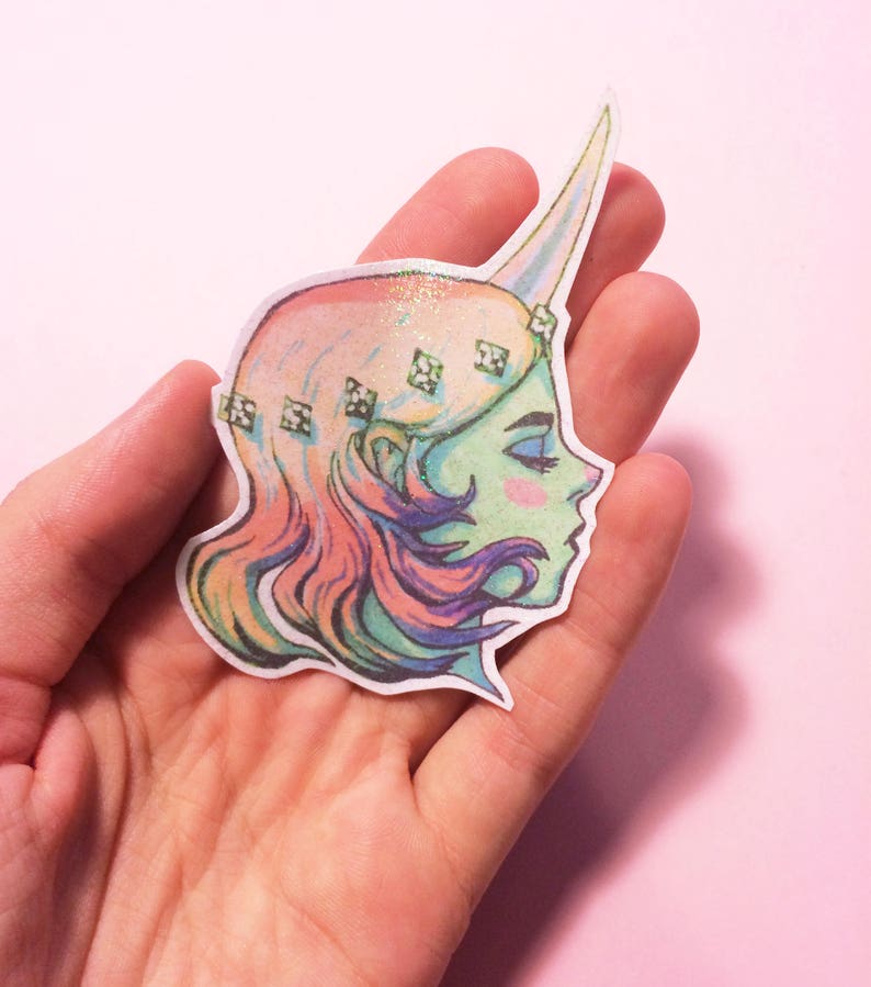 glitter unicorn sticker set aesthetic unicorn stickers etsy