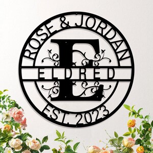 Letrero metálico con nombre personalizado, letrero con apellido, letrero metálico para decoración de pared, arte de pared, decoración para fiesta de bodas, regalo de boda personalizado