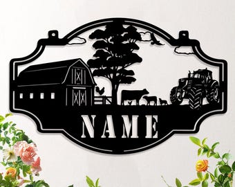 Personalized Farmhouse Thickened Metal Sign | Metal Barn Sign | Outdoor Sign | Wall Art | Ranch Metal Sign Farmer Gift | Metal Outdoor Sign