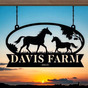 Horse Metal Signs, Personalized Ranch Signs,Custom Metal  Signs,Farmhouse Decor, Custom signs, Equestrian Enthusiasts, Metal sign art