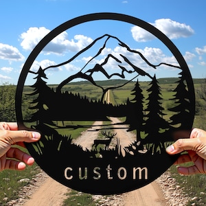 Cartelli in metallo personalizzati con foresta di cervi, cartelli per esterni personalizzati, cartelli per fattorie, cartelli per cabine, decorazioni per fattorie, decorazioni per la casa, regali per papà, regali per cacciatori