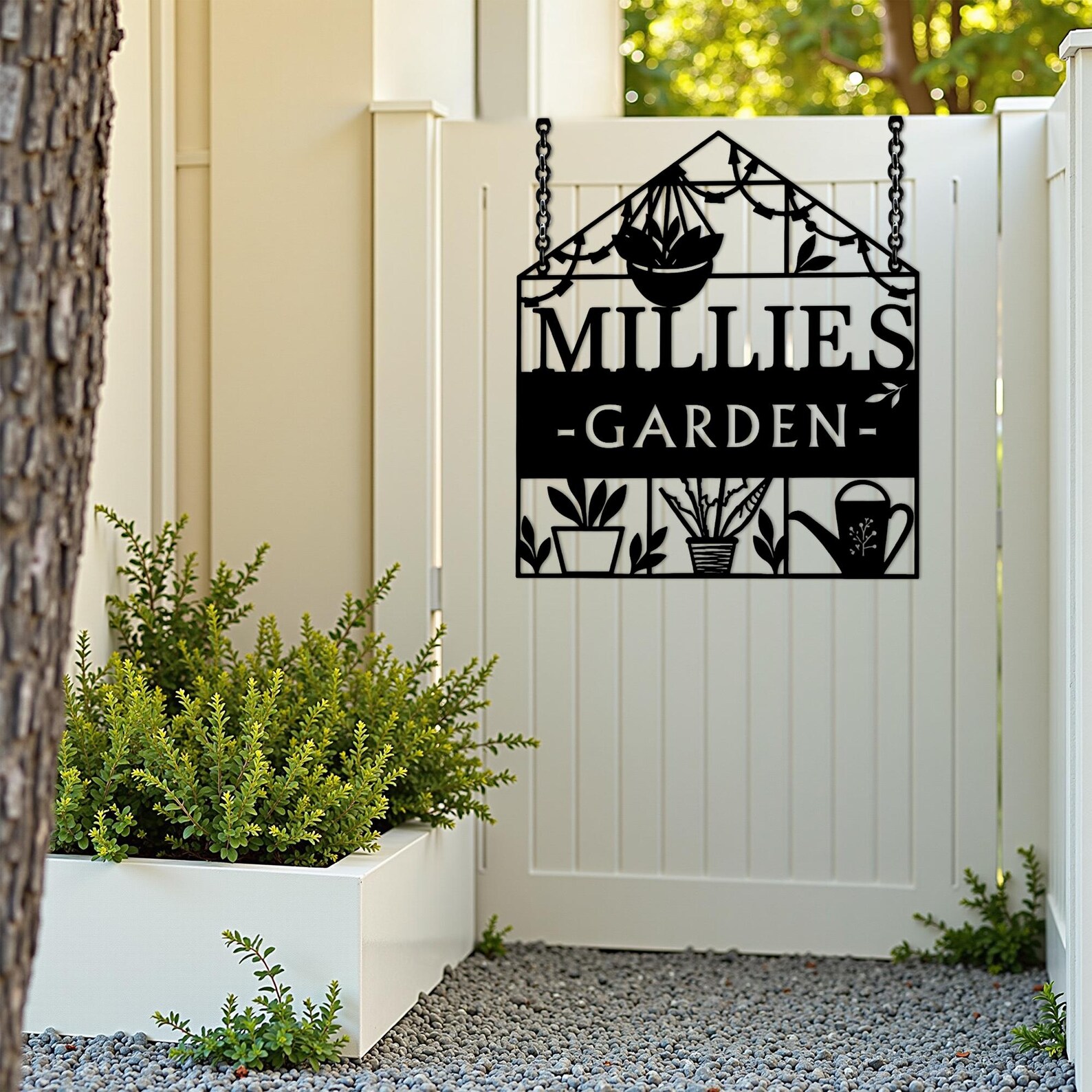 Custom Metal Greenhouse Sign, Hanging Personalized Garden Sign, Metal ...