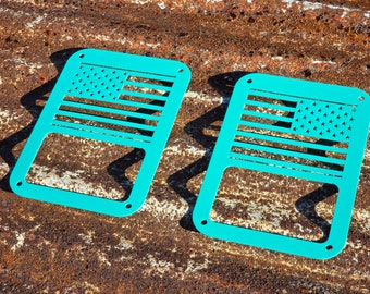 Aftermarket Jeep Wrangler tail light covers! Compatible with 2007-2017 JK / JKU 2 and 4 door Custom colors available!
