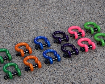 Powder Coated 3/4 inch D Ring Shackles for Jeep & Trucks