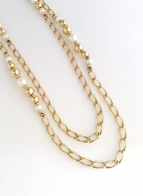 Vintage 1980s Christian Dior gold plated chain ne… - image 5