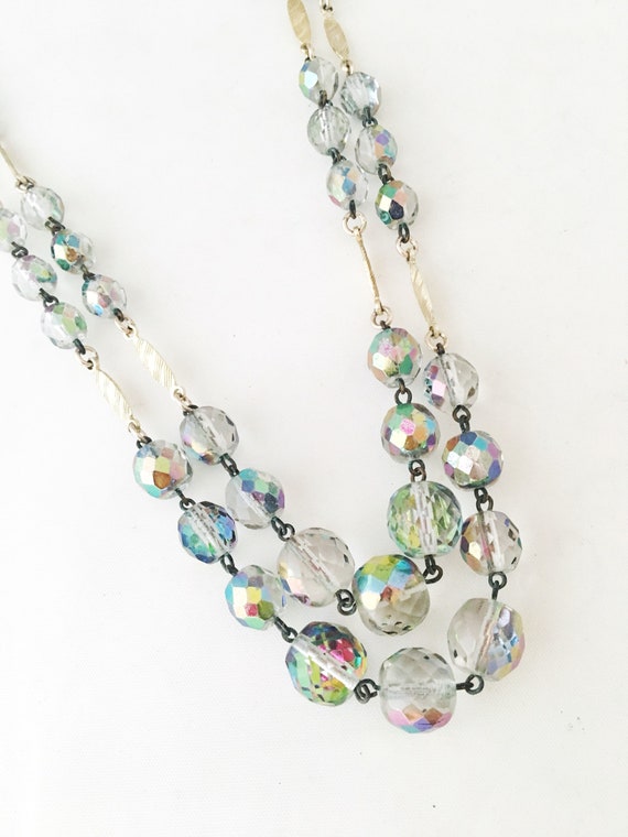 Aurora Borealis two tier crystal necklace from We… - image 4